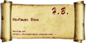 Hofman Bea névjegykártya